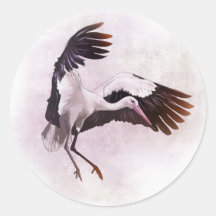 Stork Round Stickers