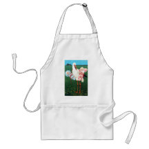 STORK TWIN BABY SHOWER, Pink ,Teal Blue Aprons