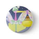 Stork with African American Baby buttons