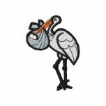 Stork with baby embroidered shirts
