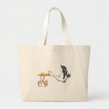 Stork with Baby - Gift for Parents to be Canvas Bags