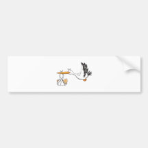 Stork with Baby - Gift for Parents to be Bumper Sticker