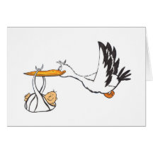 Stork with Baby - Gift for Parents to be Card