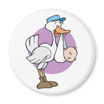 Stork With Baby Magnet