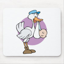 Stork With Baby Mouse Pad