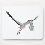 Stork with Bundle on White Mouse Pad