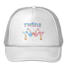 Stork with Twins Hats
