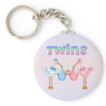 Stork with Twins keychains