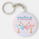 Stork with Twins Keychains