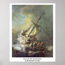 Storm On The Sea Of Galilee By Rembrandt Van Rijn Posters