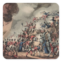 Storming of St. Sebastian, engraved by Thomas Square Stickers