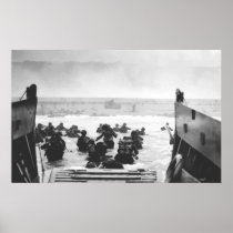 Storming The Beach On D-Day Painting Poster