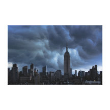 Stormy afternoon skies: Empire State Building Stretched Canvas Print