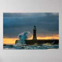 Stormy Seas at Roker Poster/Print