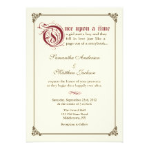Storybook Fairytale Wedding Invitation - Burgundy