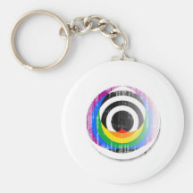Straight Ally Button distressed.png Key Chain