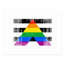 Straight Ally Flag distressed Post Card