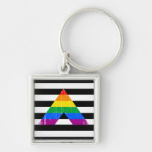 Straight Ally Pride distressed Keychain