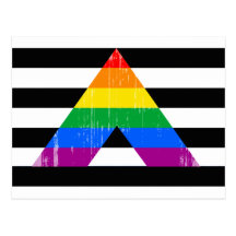 Straight Ally Pride distressed Postcard