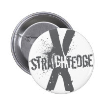 Straight Edge X dark grey Button