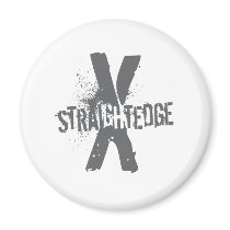 Straight Edge X dark grey Fridge Magnets