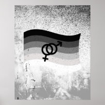 STRAIGHT FLAG WAVING WITH SYMBOL PRINT