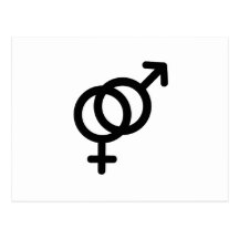 STRAIGHT LOVE SYMBOL BLACK POSTCARDS