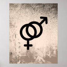 STRAIGHT LOVE SYMBOL BLACK POSTERS