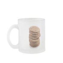 Straight stack of cookies on a white background coffee mug