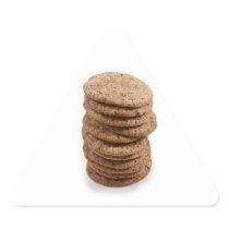 Straight stack of cookies on a white background triangle stickers