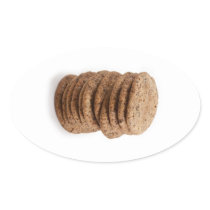 Straight stack of cookies on a white background sticker