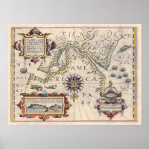 Strait of Magellan by Jodocus Hondius - 1606 Print