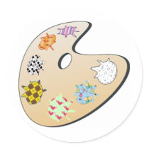 Strange Artists Palete Round Stickers