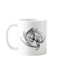 Strange attractor black and white abstract coffee mug
