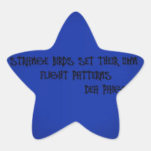 STRANGE BIRDS SET THEIR OWN FLIGHT PATTERN STAR STICKER
