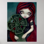 Strangely Lonely gothic fairy celtic cross Print