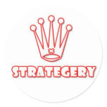 strategery white/red sticker