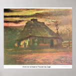 Straw hut at dusk by Vincent van Gogh Posters