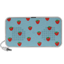 Strawberries Blue Laptop Speaker