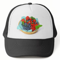Strawberries Blueberries and Raspberries Mesh Hat