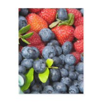 Strawberries Blueberries and Raspberries Postcards