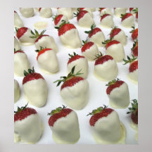 Strawberries dipped in white chocolate print