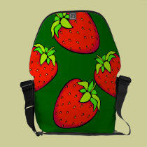 strawberries messenger bags