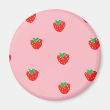 Strawberries Pink Magnets