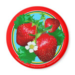 STRAWBERRIES Round Magnet