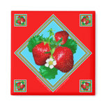 STRAWBERRIES Square Magnet