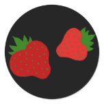 Strawberries stickers (black)