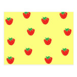 Strawberries Yellow Post Cards