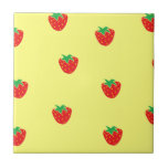 Strawberries Yellow Ceramic Tiles