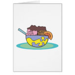 strawberry and chocolate ice cream in a bowl cards